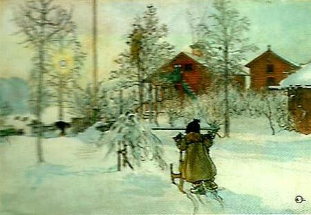 Carl Larsson garden och brygghuset oil painting picture